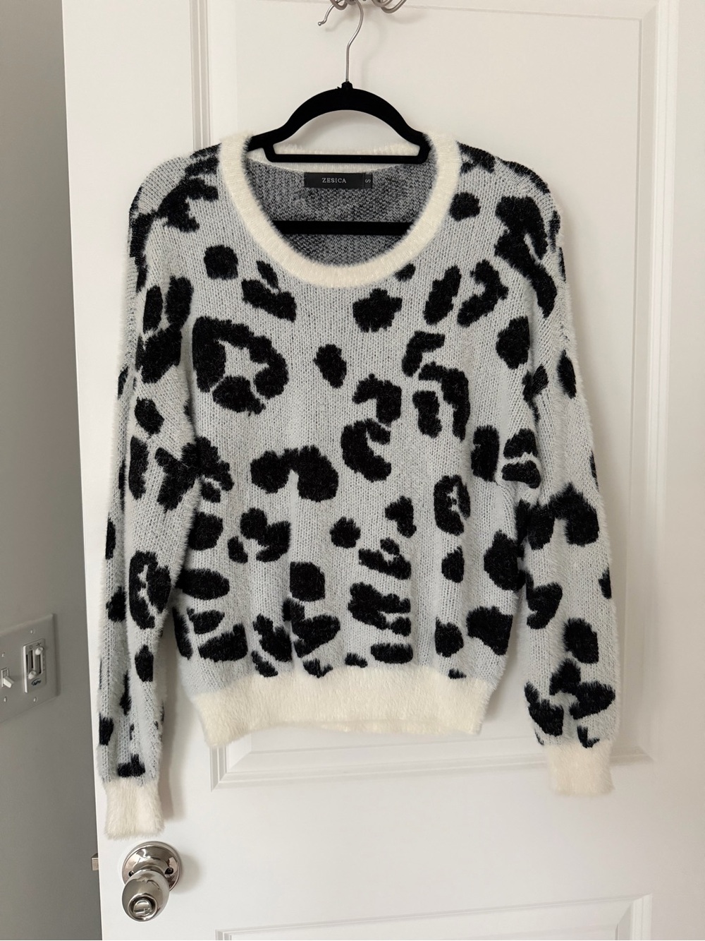 Black & White Leopard Crewneck Sweater